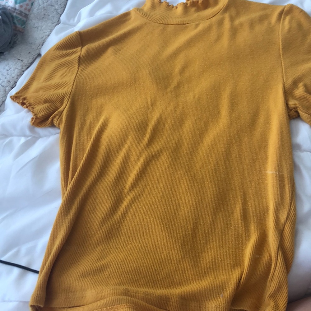 Yellow turtle neck